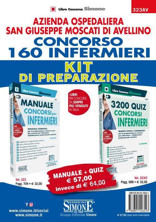 AORN San Giuseppe Moscati di Avellino. Concorso 160 infermieri. Kit di preparazione. Manuale + Quiz
