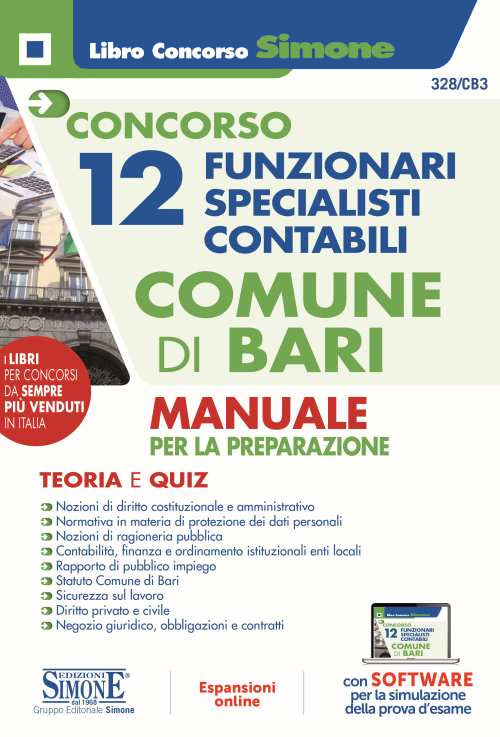 Concorso 12 funzionari specialisti contabili Comune di Bari. Manuale per la preparazione