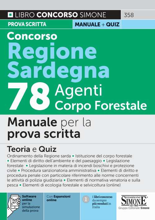 Concorso Regione Sardegna 78 agenti Corpo Forestale. Manuale per la prova scritta