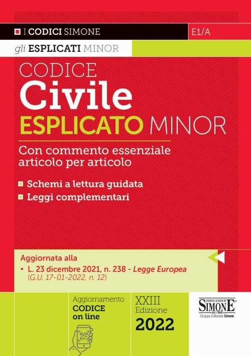 Codice civile esplicato. Con commento essenziale articolo per articolo e schemi a lettura guidata. Leggi complementari