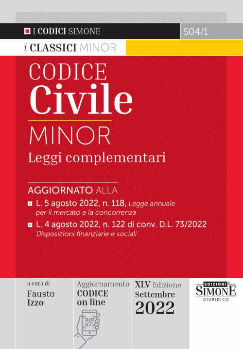 Codice civile e leggi complementari. Ediz. minor