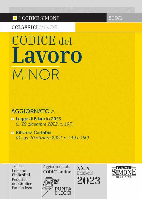 Codice del lavoro. Ediz. minore