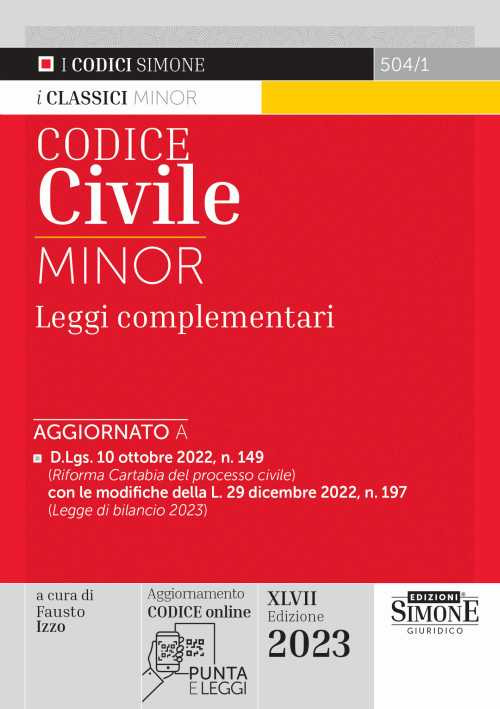 Codice civile. Leggi complementari. Ediz. minor