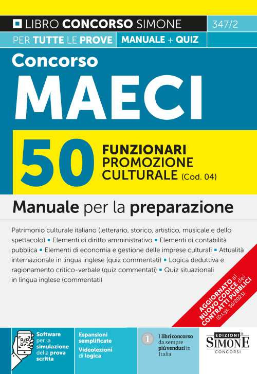 Concorso MAECI 2023 50 funzionari promozione culturale (Cod. 04). Manuale per la preparazione