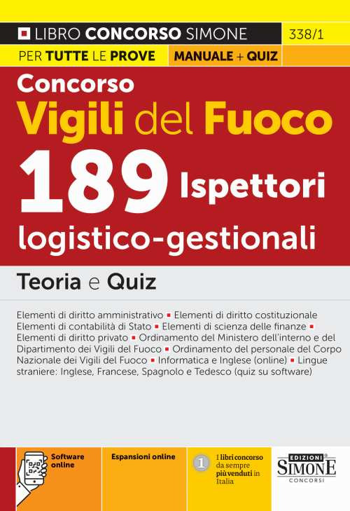 Concorso vigili del fuoco 189 ispettori logico-gestionali. Teoria e quiz