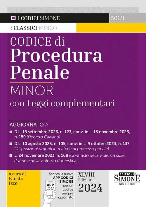 Codice di procedura penale con leggi complementari. Ediz. minor