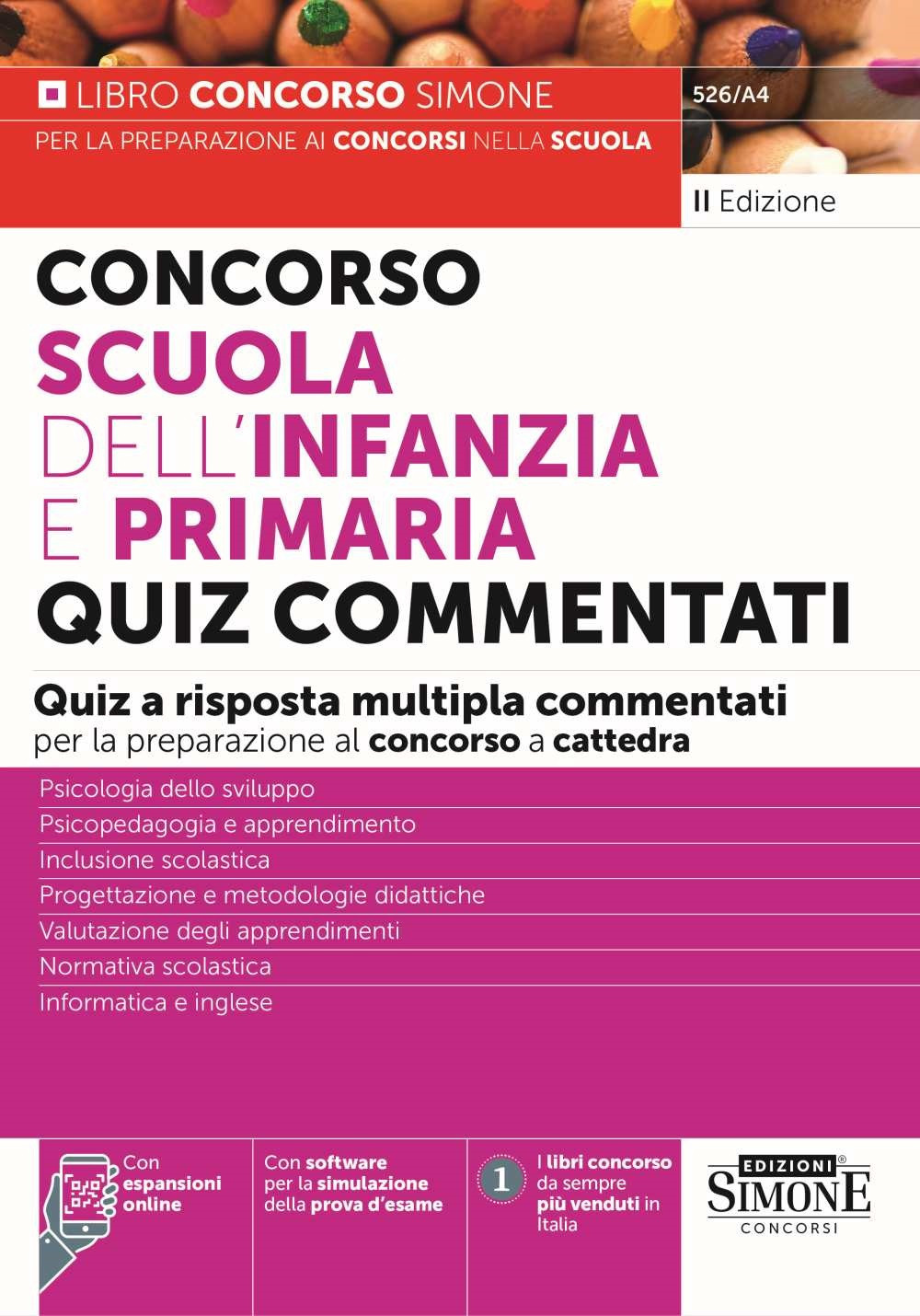 Concorso Scuola dell'infanzia e primaria. Quiz commentati a risposta multipla commentati per la preparazione al concorso a cattedra