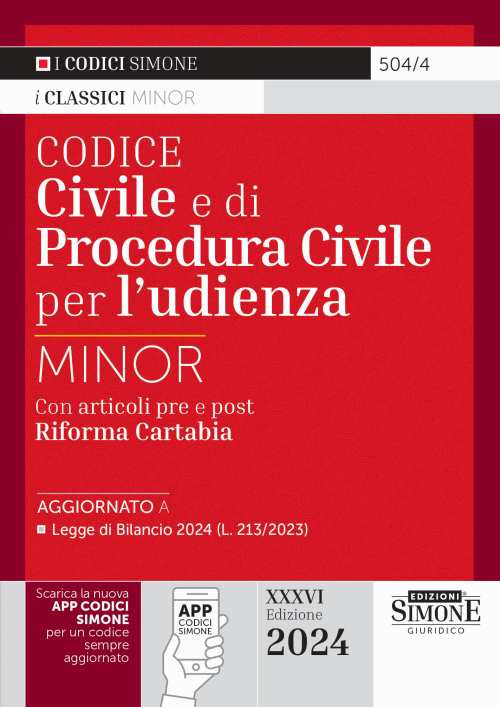 Codice civile e di procedura civile per l'udienza. Ediz. minor