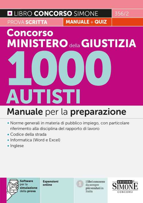 Concorso Ministero della Giustizia 1000 Autisti. Manuale per la preparazione