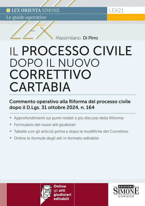 Il processo civile dopo il nuovo correttivo Cartabia. Commento operativo alla Riforma del processo civile dopo il D.Lgs. 31 ottobre 2024, n. 164