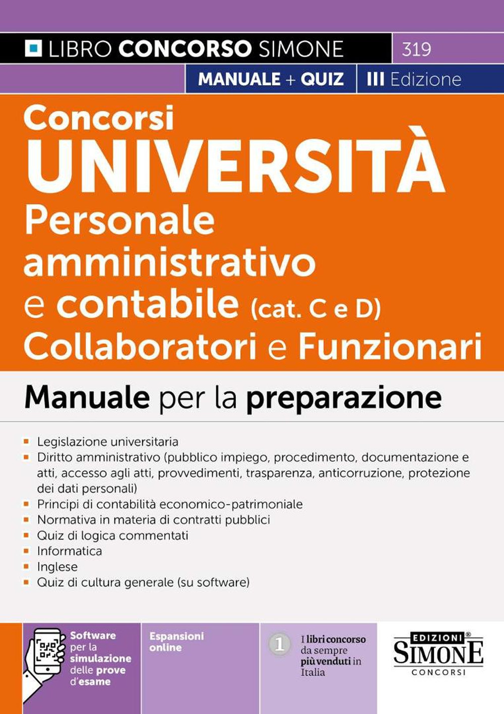 Concorsi Università. Personale amministrativo e contabile (categorie C e D). Collaboratori e funzionari. Manuale per la preparazione