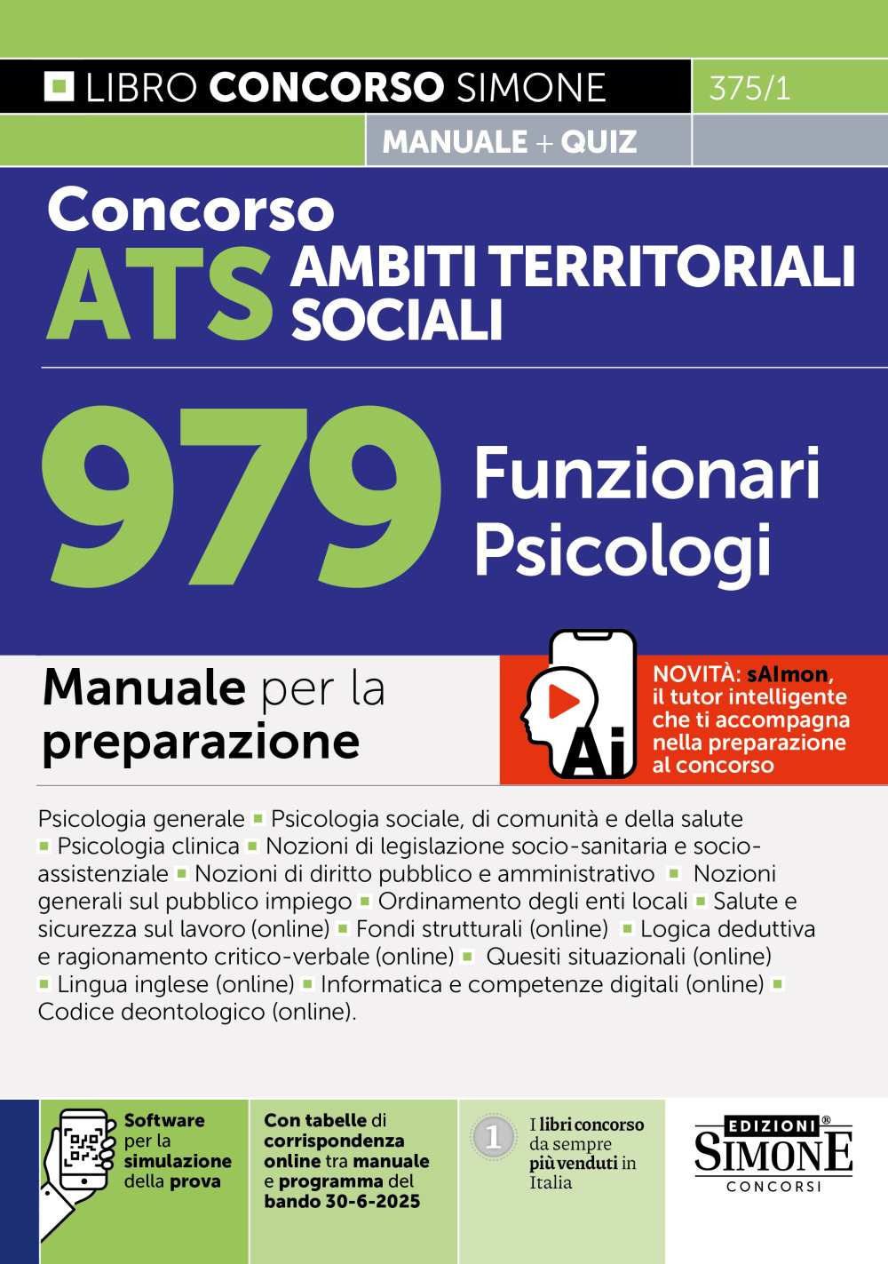 Concorso ATS Ambiti Territoriali Sociali. 979 funzionari psicologi. Manuale per la preparazione