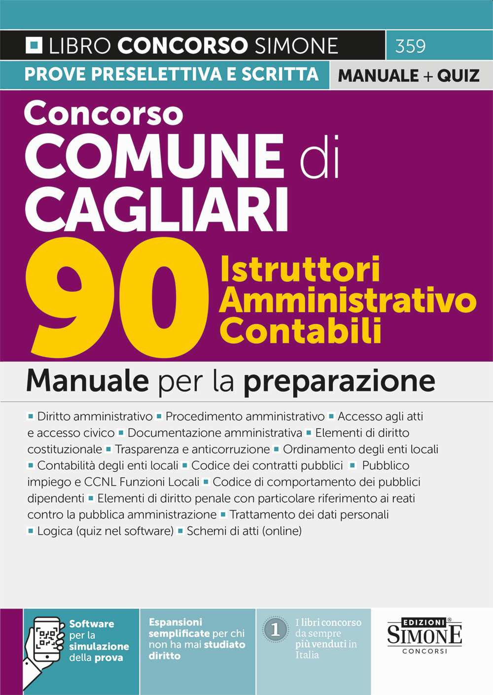 Concorso Comune di Cagliari. 90 istruttori amministrativo contabili. Manuale per la preparazione
