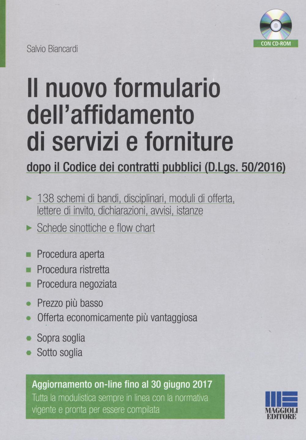 Il nuovo formulario dell'affidamento di servizi e forniture