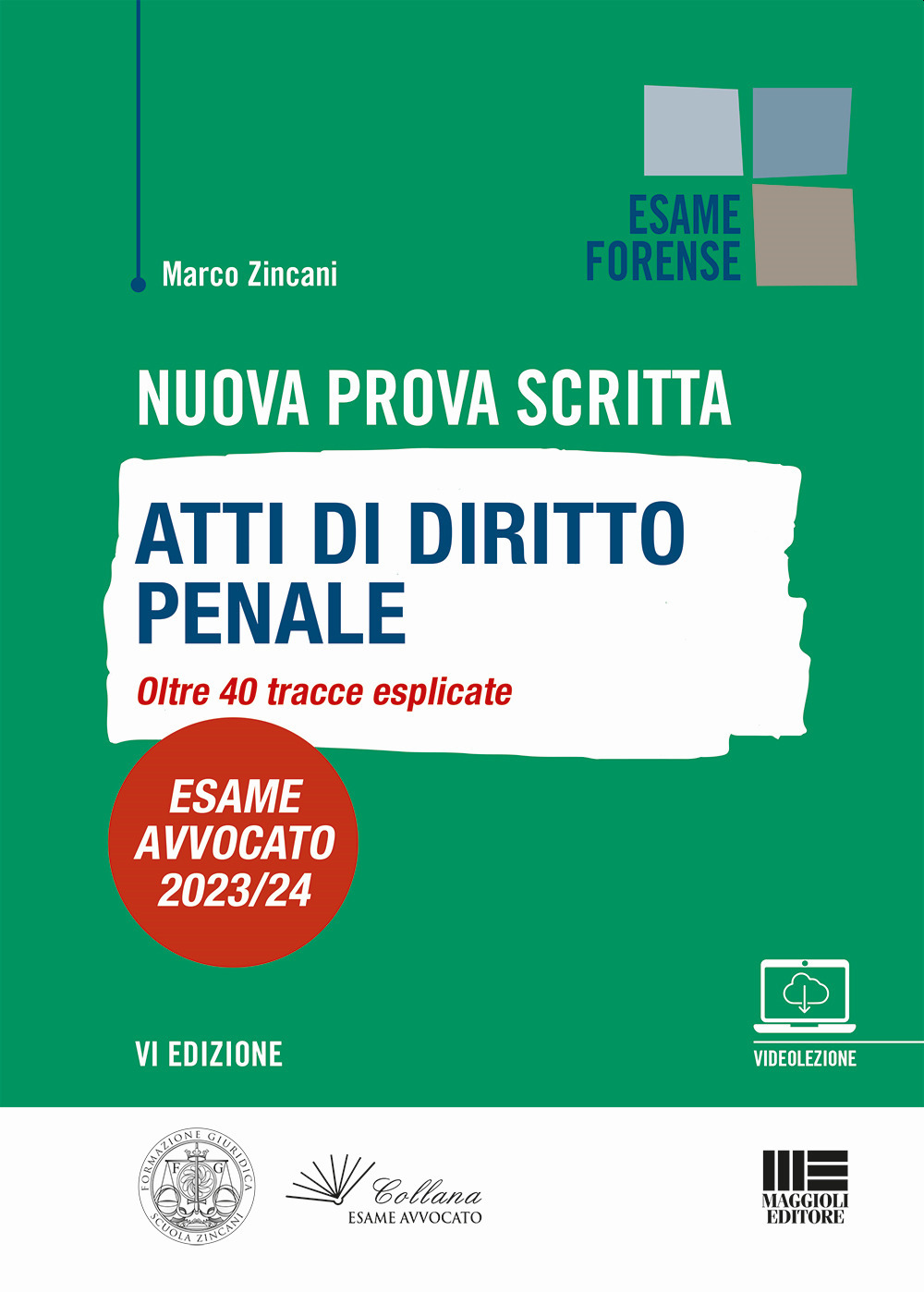 Nuova prova scritta. Atti di diritto penale. Oltre 40 tracce esplicate. Esame Avvocato 2023/24
