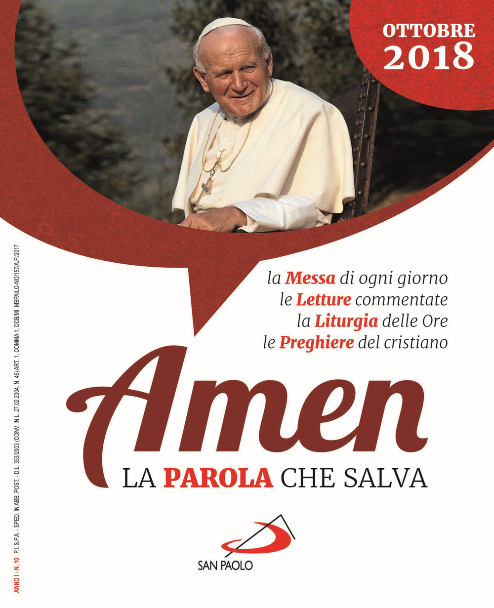Amen. La parola che salva. Ottobre 2018