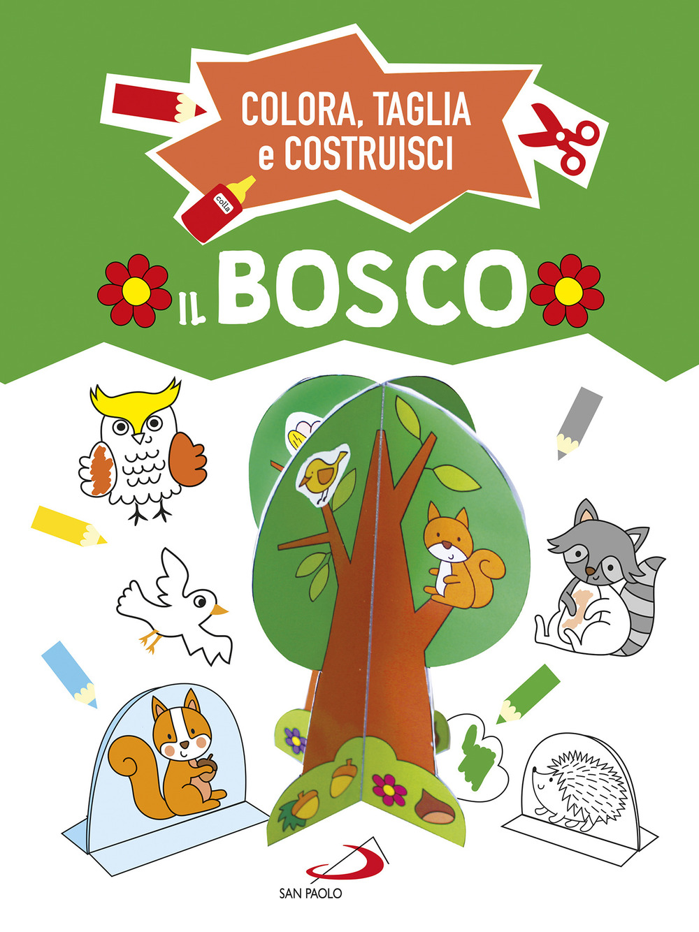Il bosco. Colora, taglia e costruisci