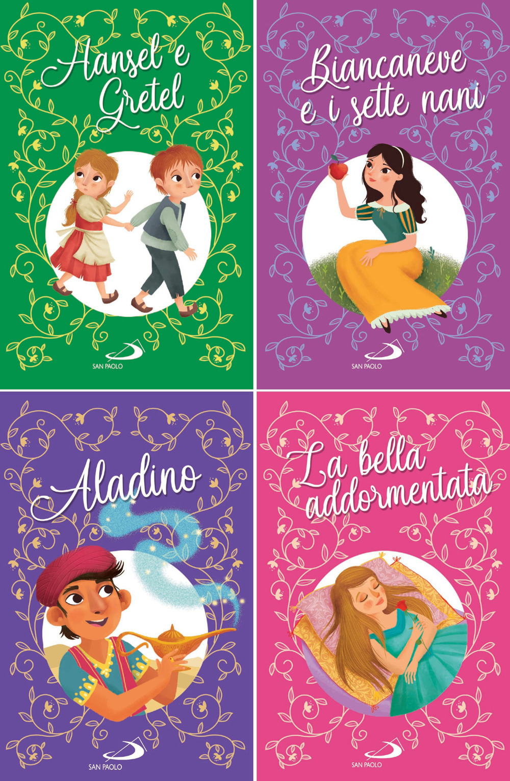 Hansel e Gretel-Biancaneve e i sette nani-Aladino-La bella addormentata nel bosco