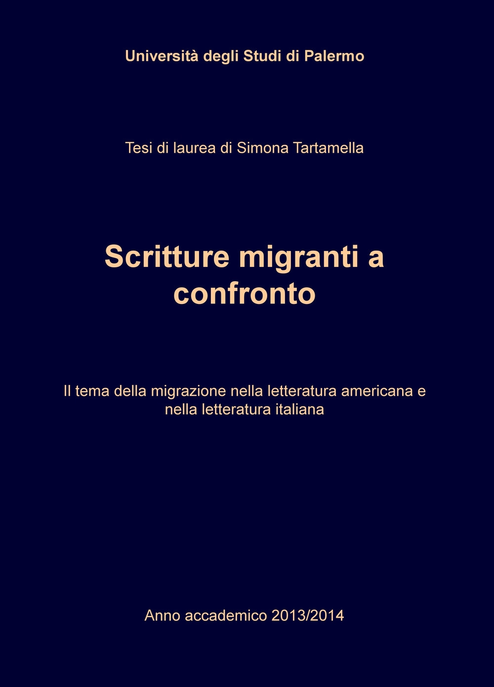 Scritture migranti a confronto. Il tema della migrazione nella letteratura americana e nella letteratura italiana