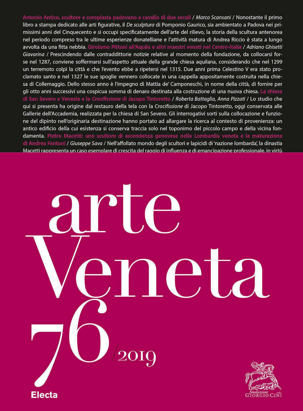 Arte veneta. Rivista di storia dell'arte. Vol. 76: Bibliografia dell'arte veneta (2018)