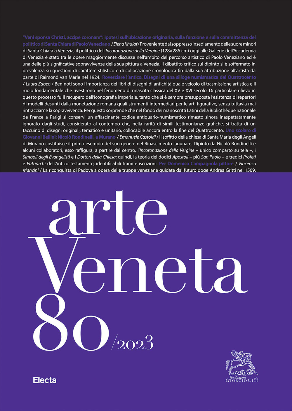 Arte veneta. Rivista di storia dell'arte. Vol. 80