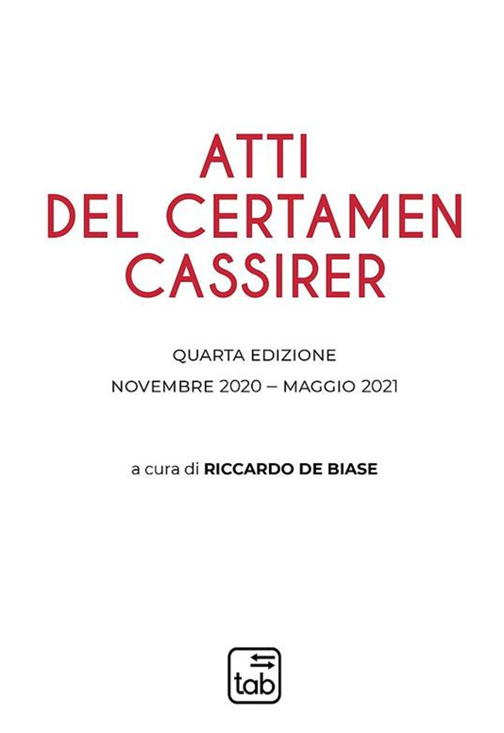 Atti del Certamen Cassirer