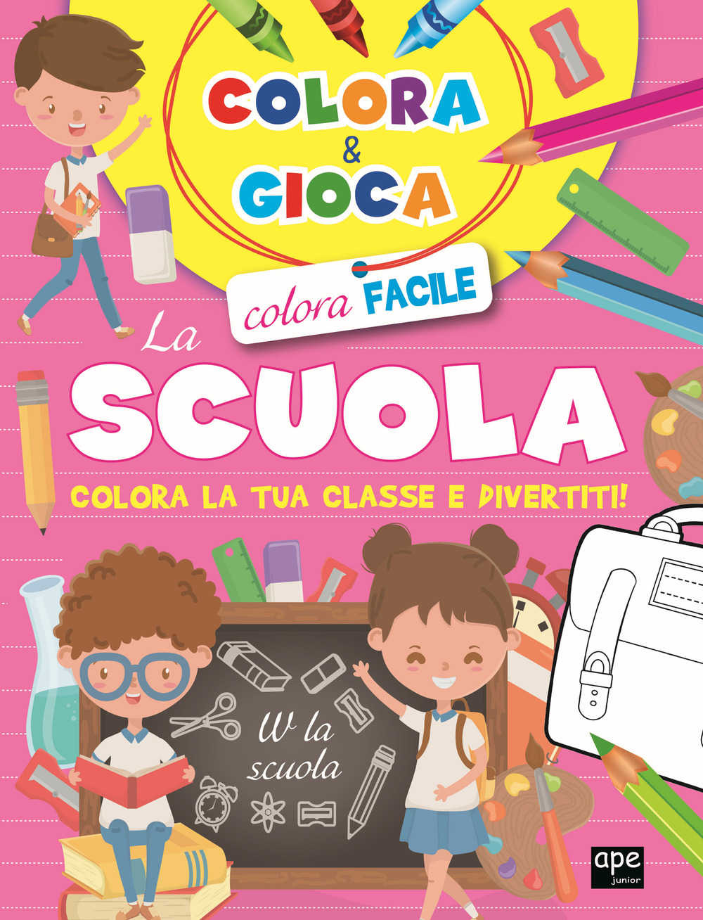 Colora e gioca la scuola. Colora la tua classe e divertiti