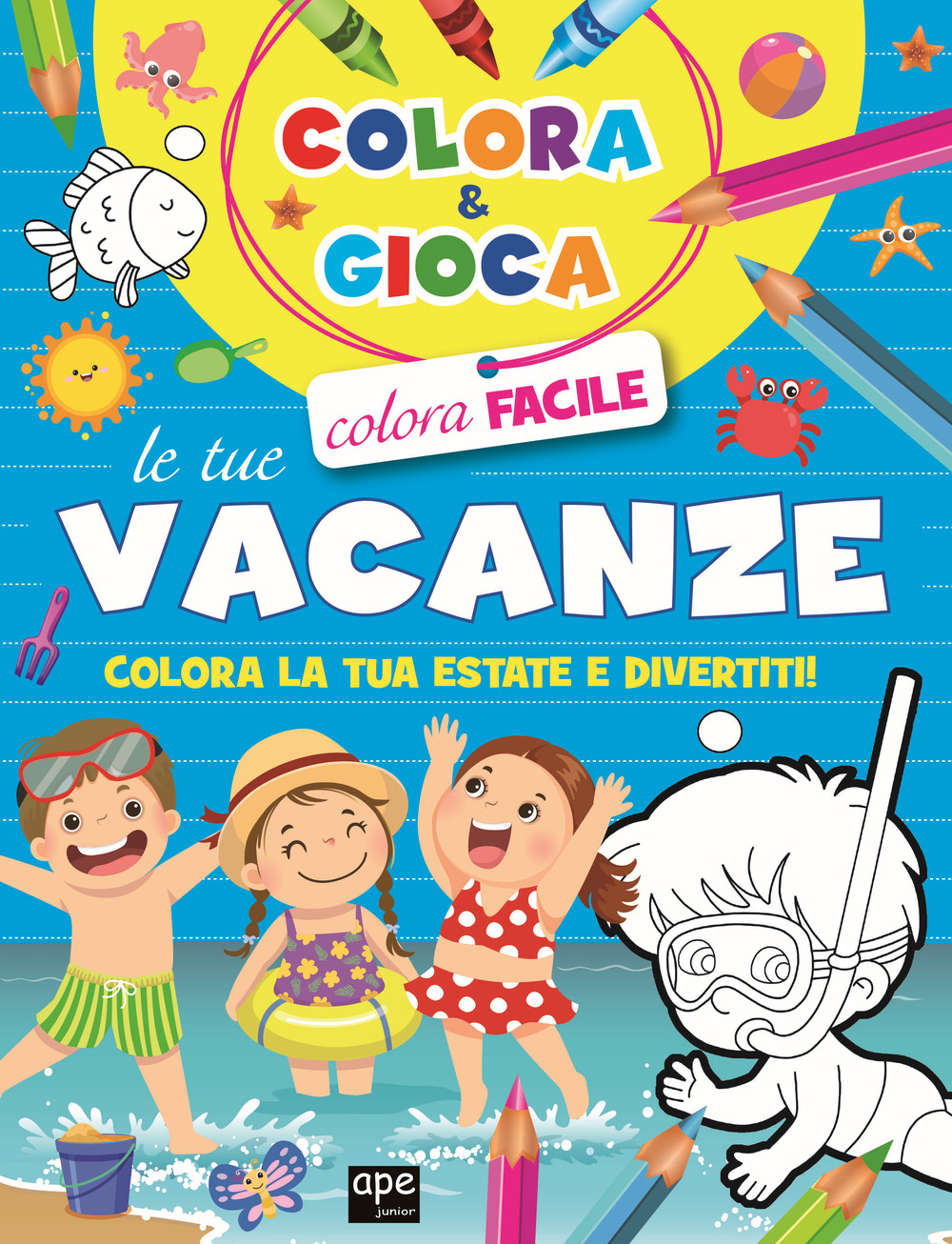 Colora e gioca le tue vacanze. Colora la tua estate e divertiti