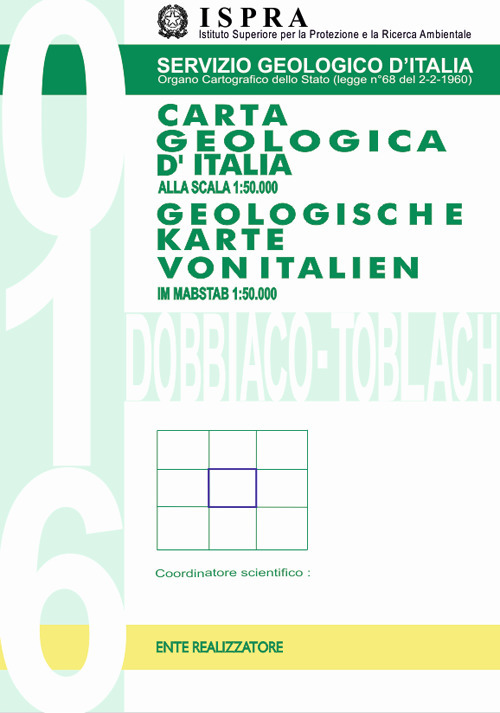 Carta geologica d'Italia alla scala 1:50.000 F° 016. Dobbiaco. Ediz. italiana e tedesca