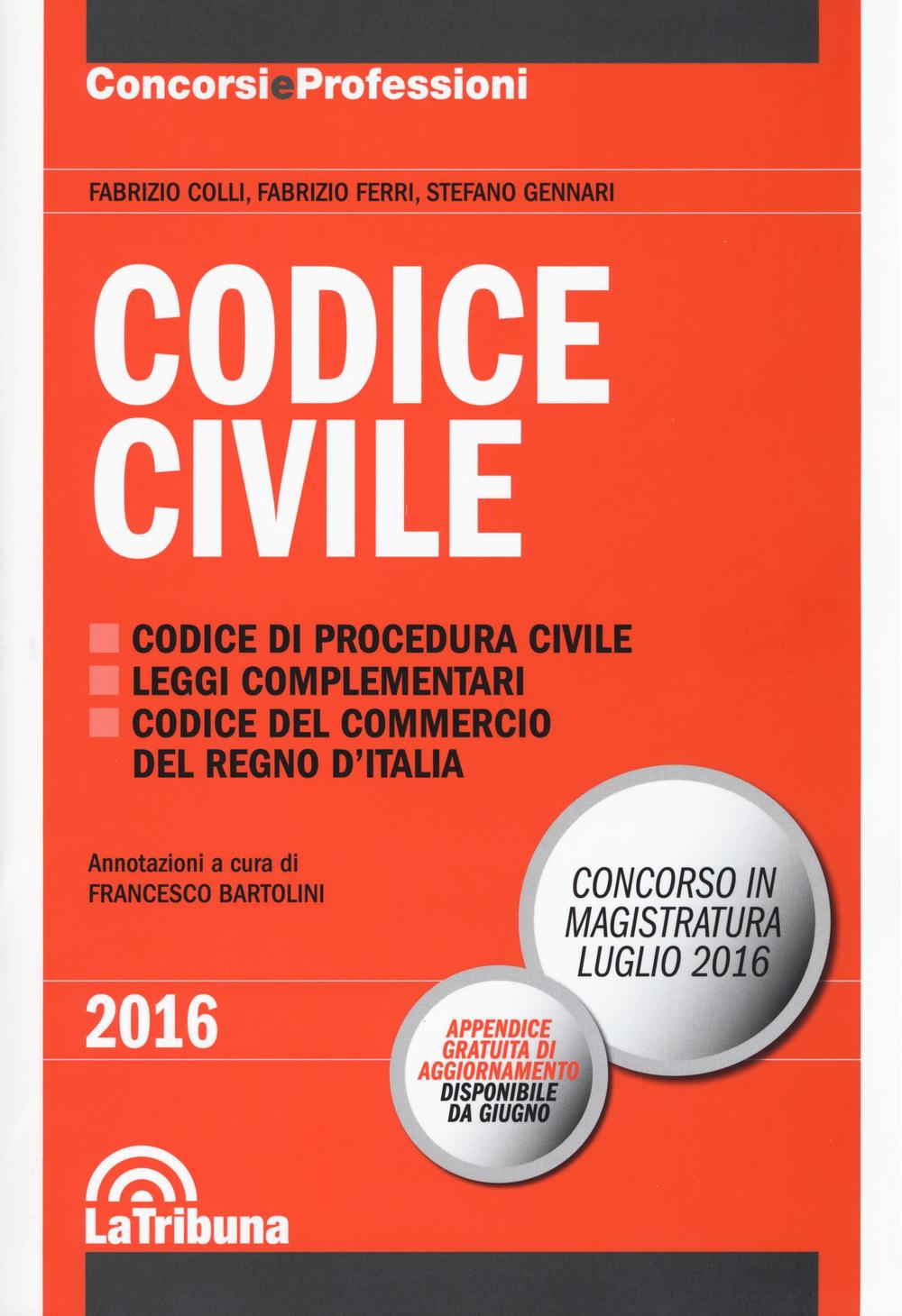Codice civile. Concorso in magistratura 2016