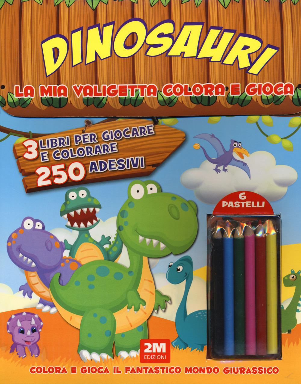 Dinosauri. Trendy model. La mia valigetta colora e gioca. Con adesivi