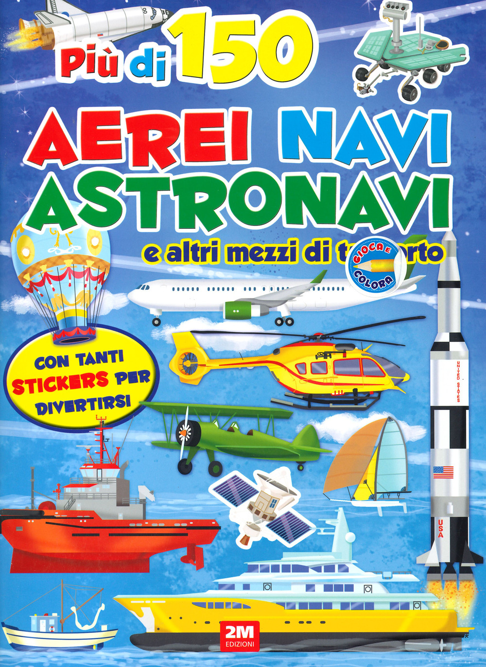 Aerei navi e mezzi spaziali. Sticker. Trendy model