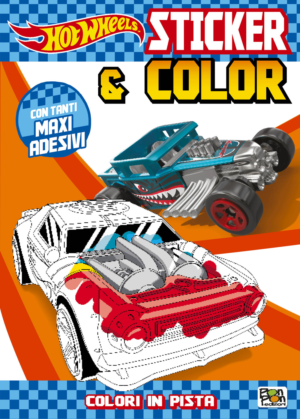 Colori in pista. Hot Wheels. Sticker & color