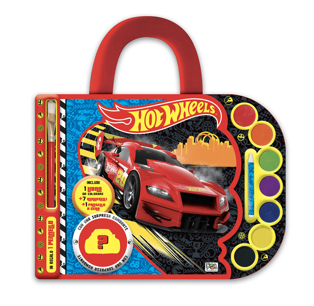 Hot Wheels. Valigetta con acquerelli. I colorelli