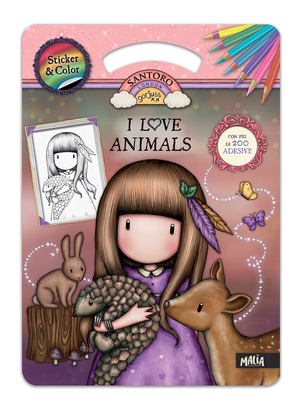 I love animals. Gorjuss. Sticker & color