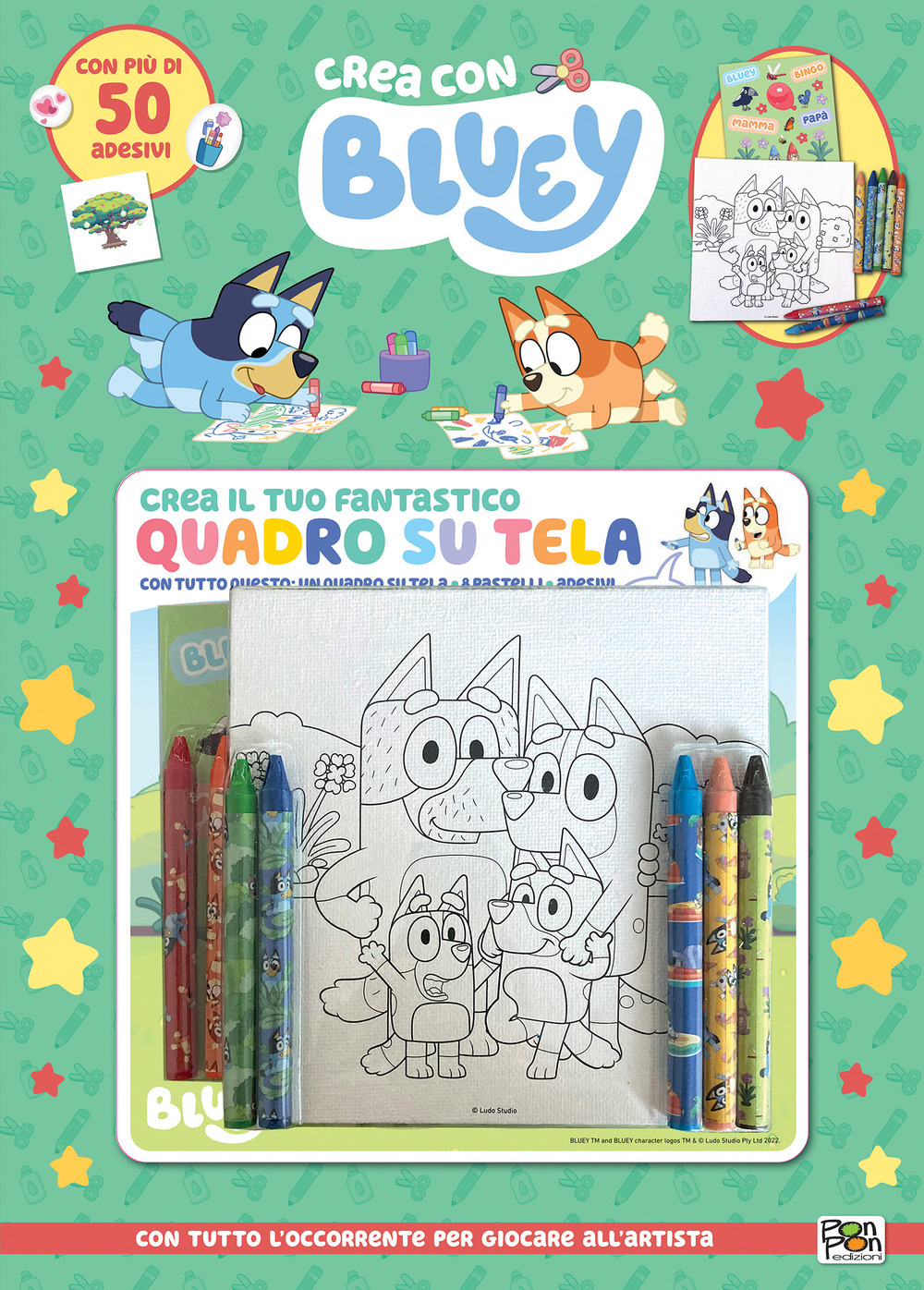 Crea il tuo fantastico quadro su tela. Crea con Bluey
