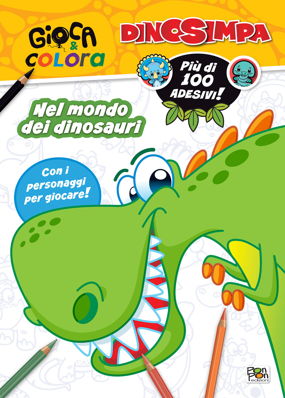 Nel mondo dei dinosauri. Dinosimpa. Gioca & colora. Con adesivi