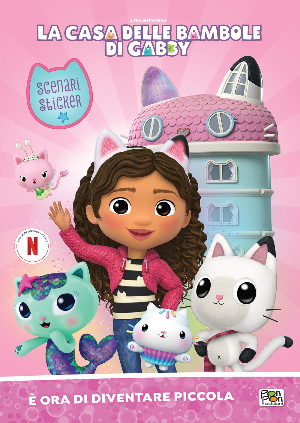 È ora di diventare piccola. La casa delle bambole di Gabby. Scenari sticker