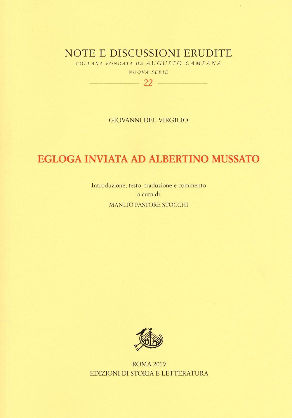 Egloga inviata ad Albertino Mussato. Testo latino a fronte