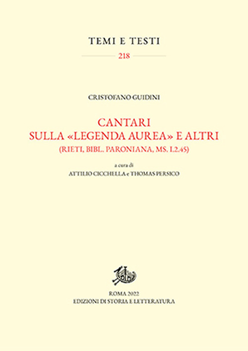 Cantari sulla «Legenda aurea» e altri (Rieti, Bibl. Paroniana, ms. I.2.45)