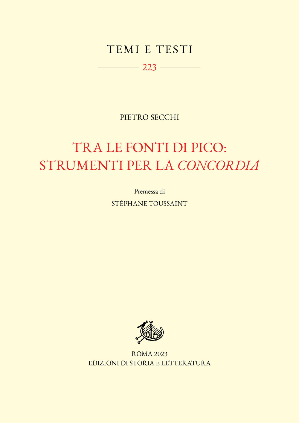Tra le fonti di Pico: strumenti per la «concordia»