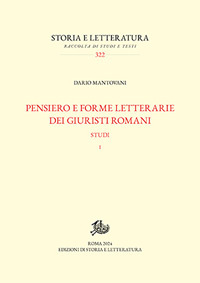 Pensiero e forme letterarie dei giuristi romani. Studi. Vol. 1