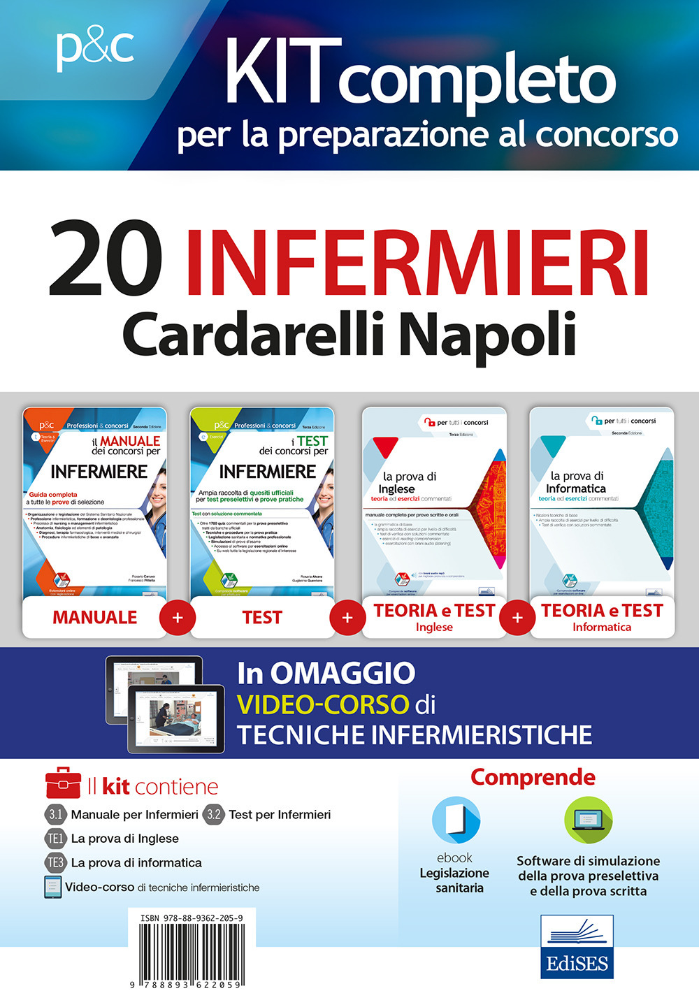 Kit concorso 20 infermieri AO Cardarelli Napoli. Volumi per la preparazione al concorso di infermiere