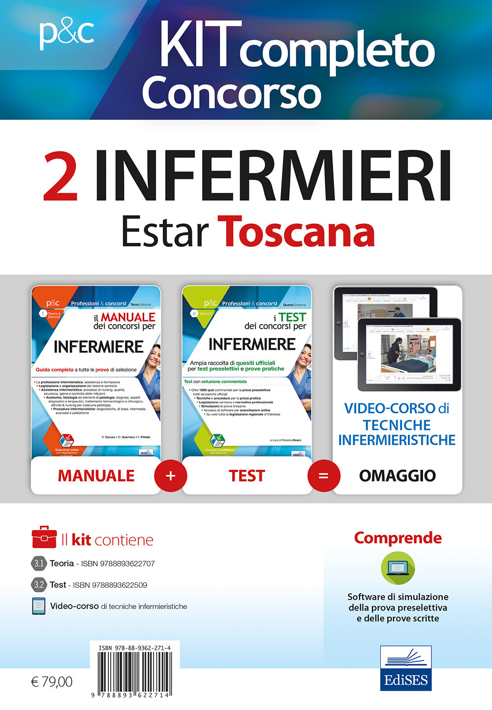 Kit completo concorso Infermieri Estar Toscana : Il manuale dei concorsi per infermiere-I test dei concorsi per infermiere