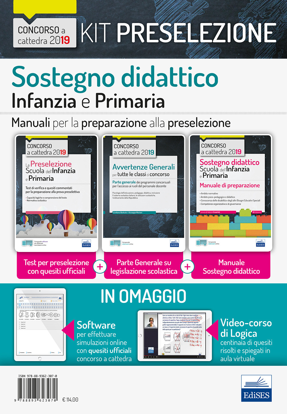 Kit preselezione sostegno didattico nella scuola dell'infanzie primaria. Test + Manuali per la preselezione
