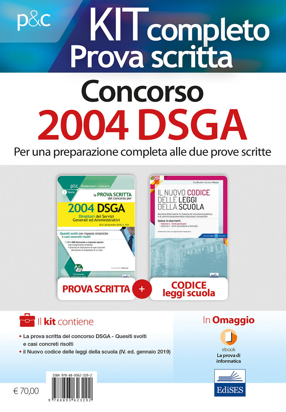Kit completo per la prova scritta del Concorso 2004 DSGA: La prova scritta del concorso per 2004 DSGA. Quesiti svolti con risposte sintetiche e casi concreti risolti-Il nuovo codice delle leggi della scuola