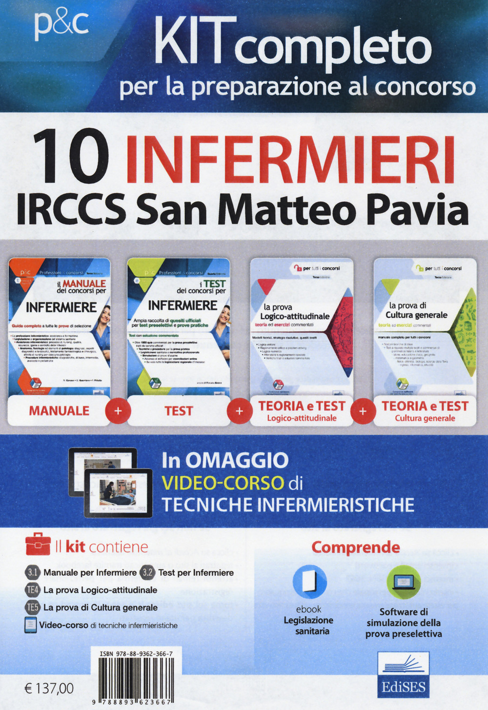 Kit completo per la preparazione al concorso 10 infermieri IRCCS San Matteo Pavia