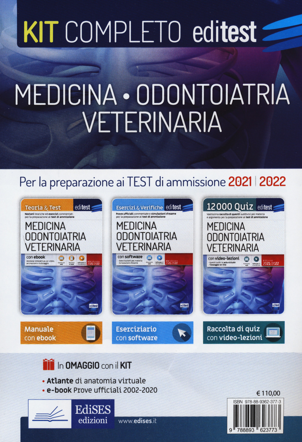 Kit completo medicina, odontoiatria, veterinaria. Teoria, esercizi svolti, prove ufficiali commentate e simulazioni d'esame per i test di accesso