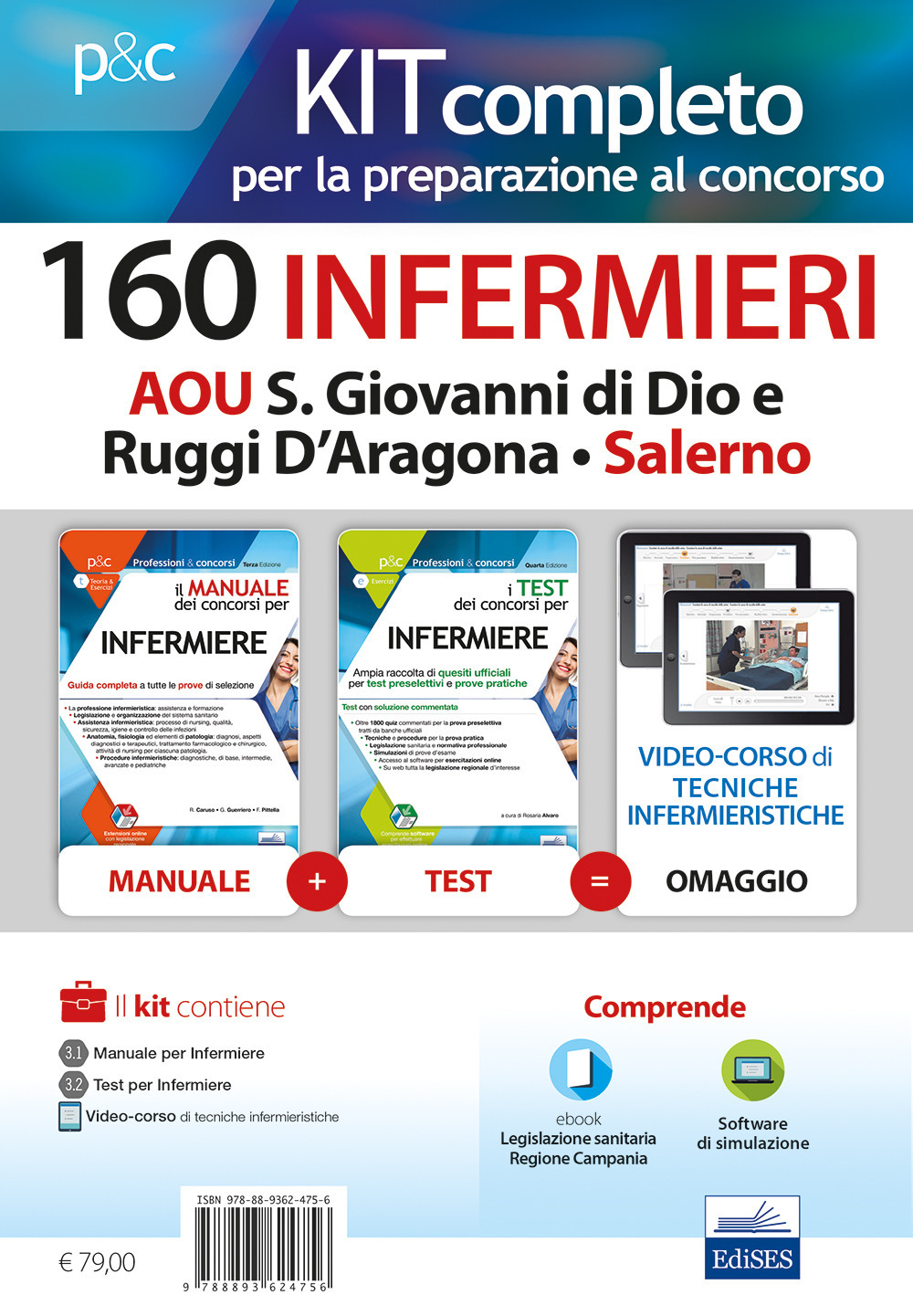Kit completo per la preparazione al concorso 160 infermieri AOU S. Giovanni di Dio e Ruggi D'Aragona – Salerno: Manuale dei concorsi per infermiere-I test dei concorsi per infermiere