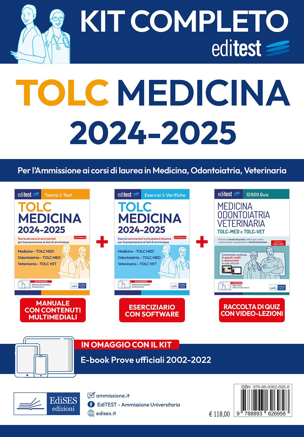 TOLC Medicina 2024-2025. Manuale di teoria e test per l'ammissione ai corsi di laurea in medicina, odontoiatria e veterinaria. Kit completo